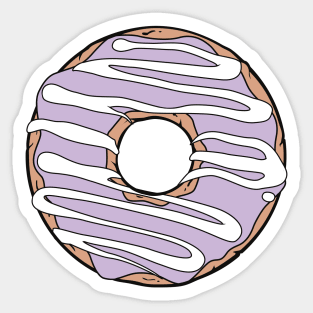 Purple Donut, Doughnut, Icing, Frosting, Glaze Sticker